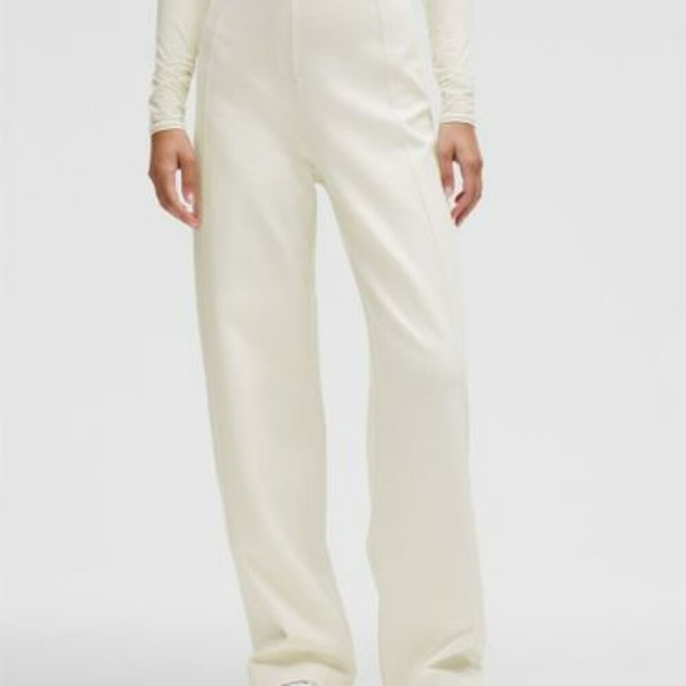 LuluLemon Stretch Knit Straight-Leg Pull-On Pant in Bone Large